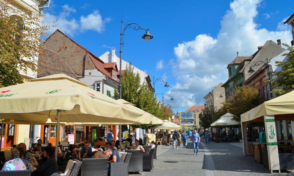 la calle peatonal de Sibiu