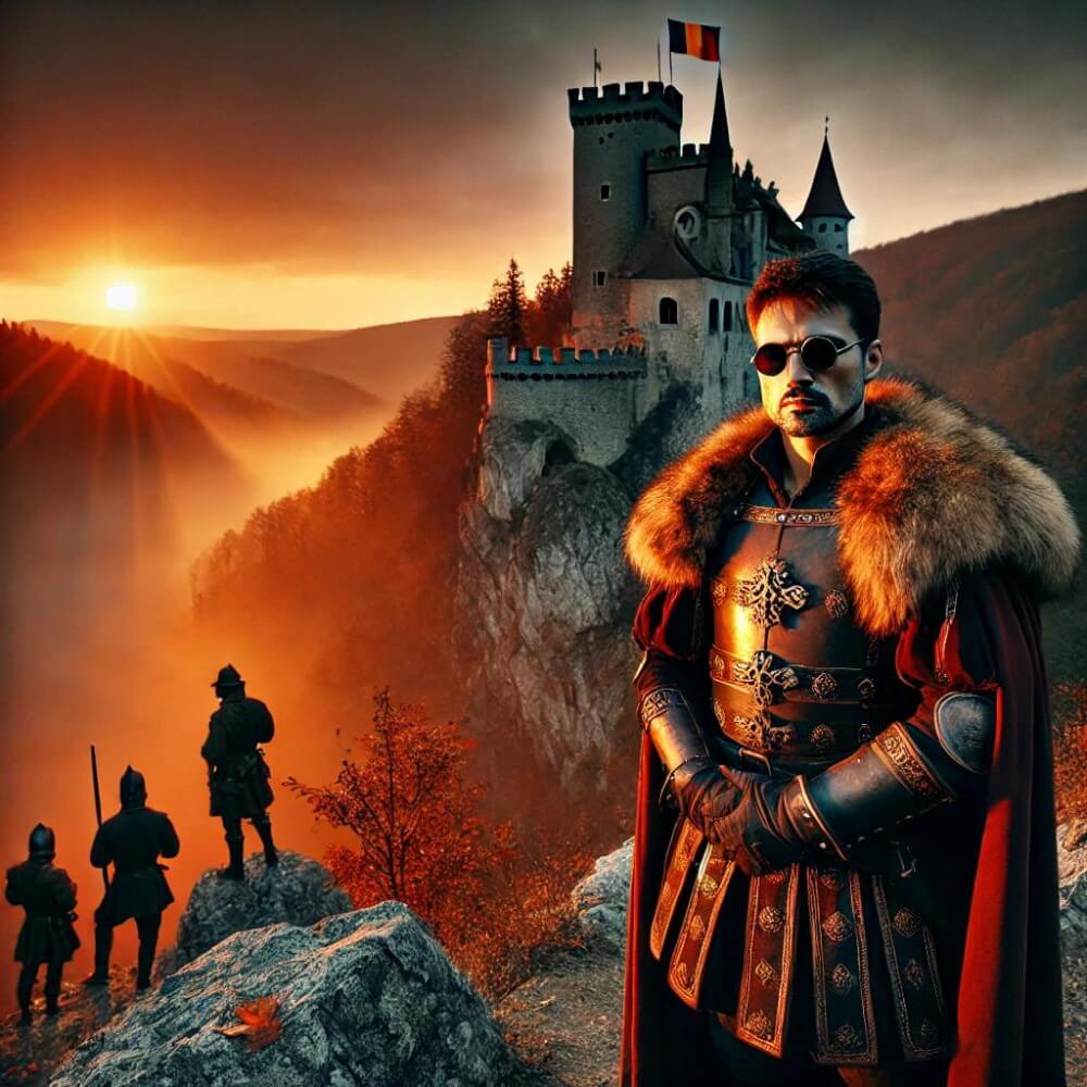Vlad el Empalador Vlad Tepes frente al castillo